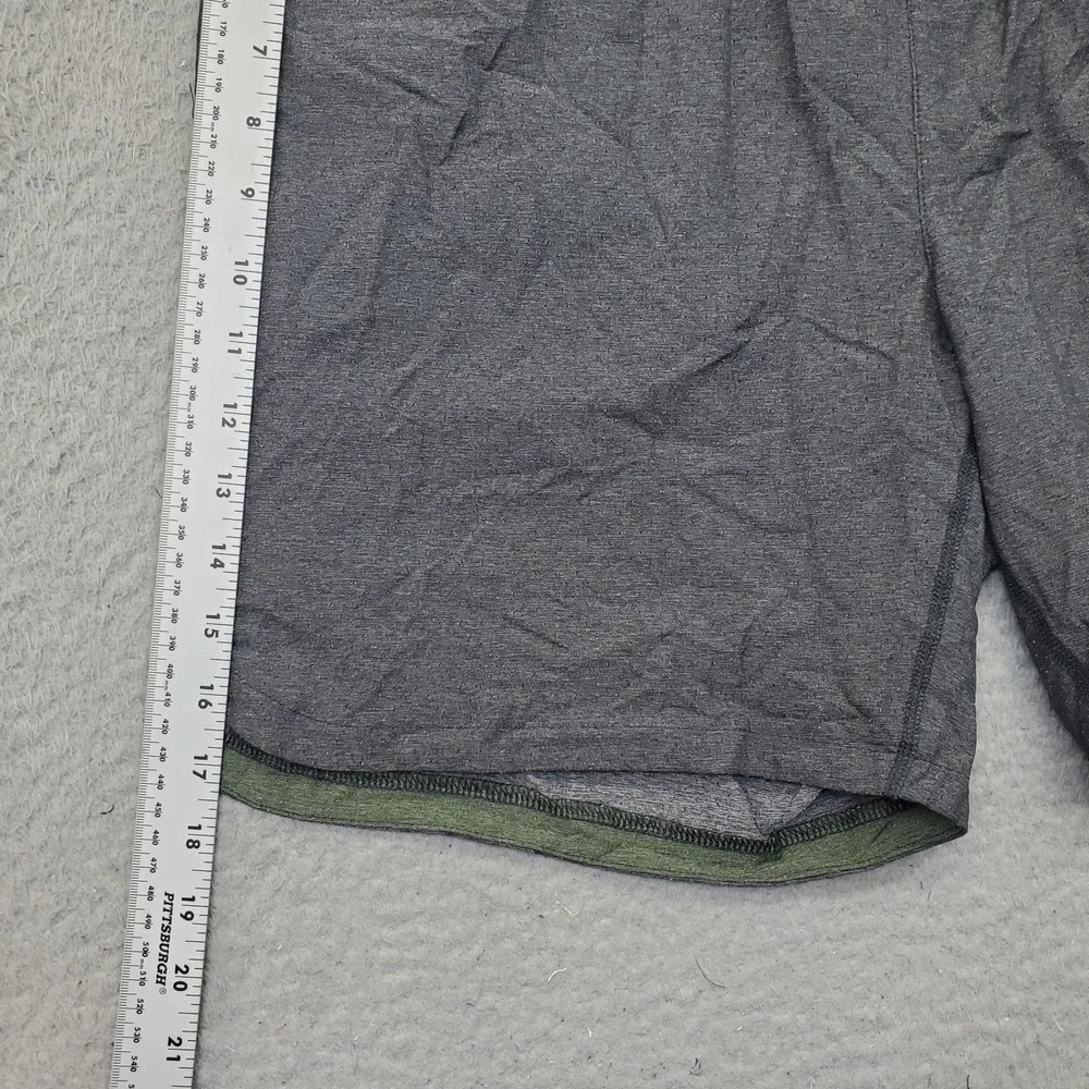 Rhone Athletic Shorts‎ Mens Gray Nylon Stretch Unlined Gym Workout Elastic Waist